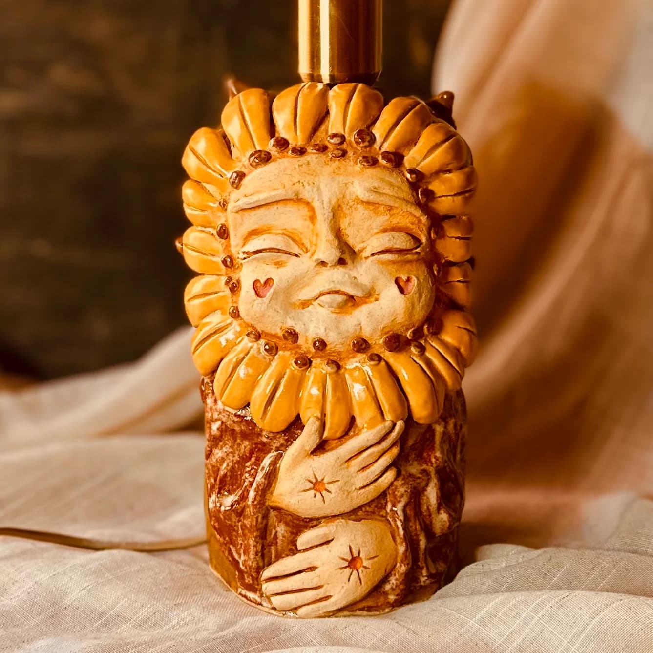 Słonecznik - lampa ceramiczna - zdjęcie 2