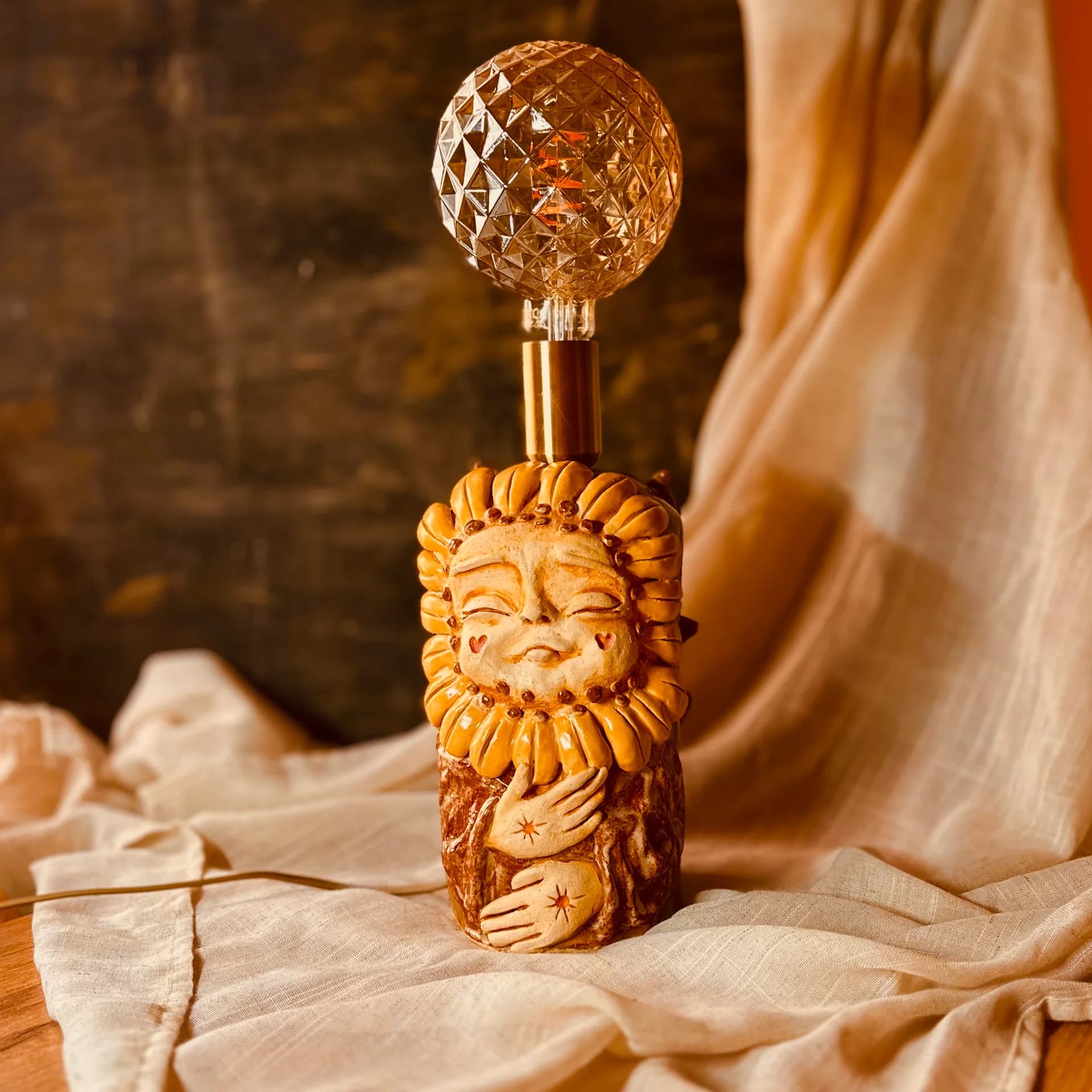 Słonecznik - lampa ceramiczna - zdjęcie 3