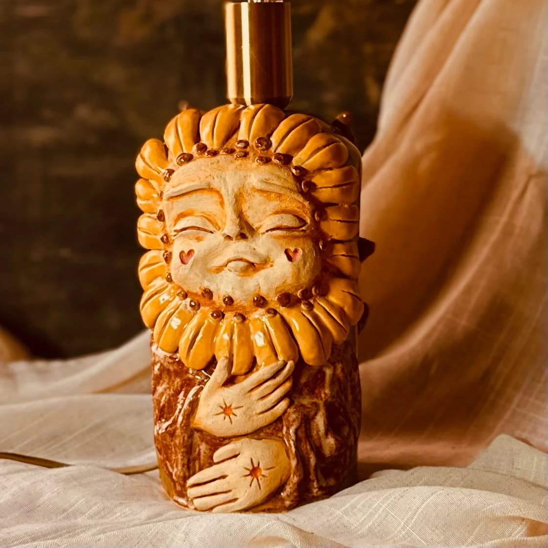 Słonecznik - lampa ceramiczna - zdjęcie 7