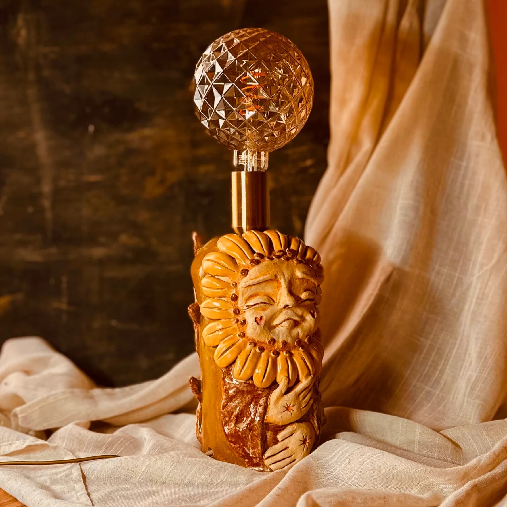 Słonecznik - lampa ceramiczna