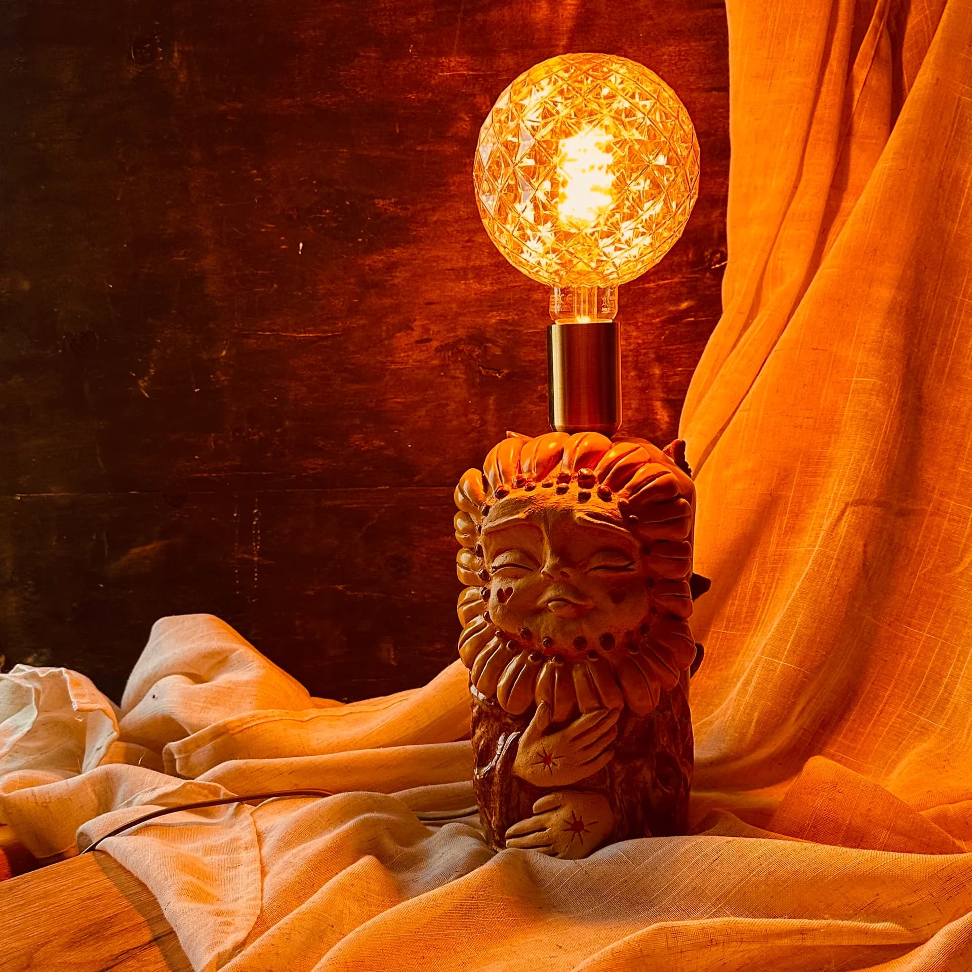 Słonecznik - lampa ceramiczna - zdjęcie 4